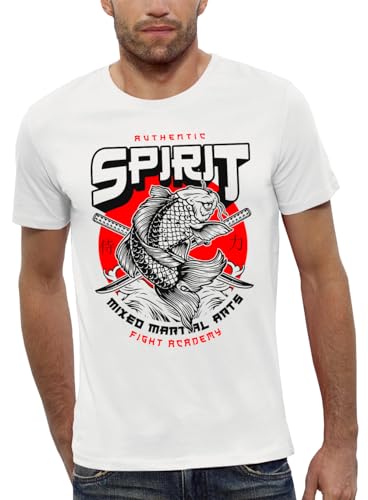 T-shirt carpe koï pour homme avec motif samouraï japonais