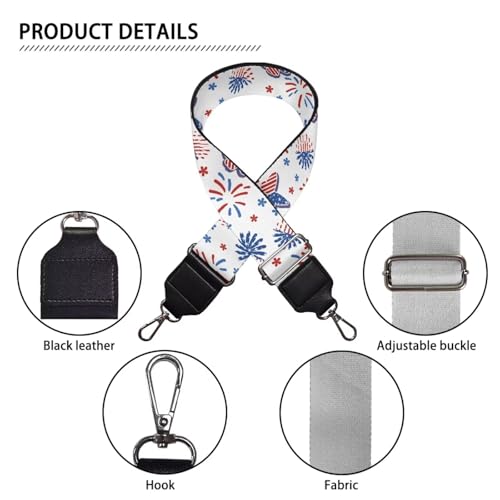 Image of Adjustable Purse Strap for Women, Crossbody Wide Handbag Strap Replacement, Sturdy Bag Strap with Silver Hardware