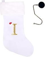 Vista 96 de Soporte para Medias de Navidad con Monograma de 20 Pulgadas Color Rojo Vino con Letras, Medias de Navidad Súper Suaves, Medias Grandes