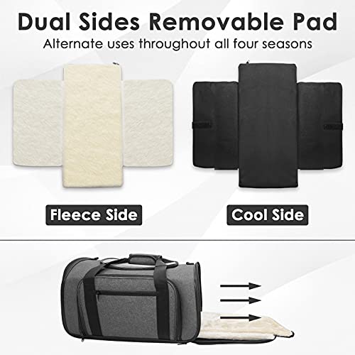 Looxmeer Faltbare Tragetaschen Transportbox für Hunde, Transporttasche mit Langlebigem Material und Atmungsaktivem Design, Hundetragetasche leicht zu reinigen, 5 Weise zu tragen, Grau+ Schwarz - Image 6