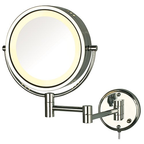 Jerdon Two-Sided Swivel Lighted Wall Mount Mirror with 8x Magnification, 8.5 Inch, 67.2 Ounce