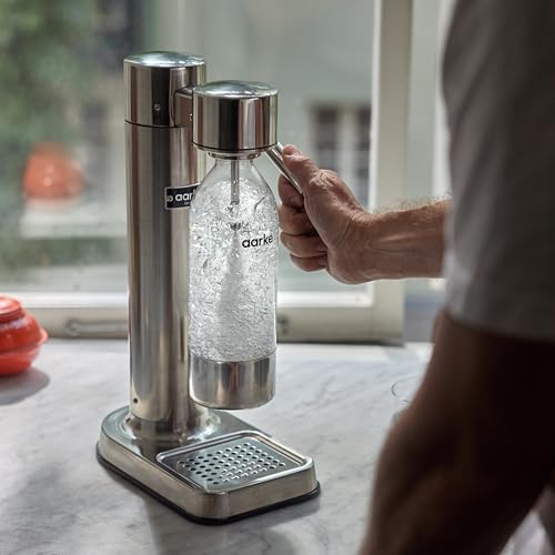 Image of Aarke Carbonator 3 - Premium Sparkling Water Maker, Stainless Steel | Stainless Steel, Cordless Soda Maker for Home, Carbonated Water Machine, BPA-free PET Bottle Included