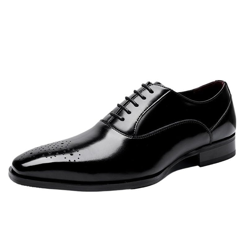 Men's Leather Low Heel Business Dress Shoes Casual Business Oxford Leather Shoes Business Meeting Office Work Shoes