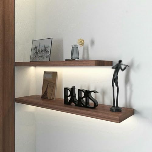 Mensole galleggianti con illuminazione a LED e staffe invisibili, perfette per esporre libri, foto e decorazioni in case, bar e hotel