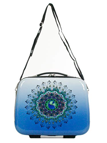 Preisvergleich Produktbild Mandala Kosmetikkoffer Retro Print Motiv Beautycase Koffer Box Blau 35 Bowatex