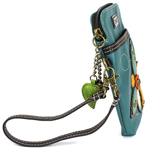 Image of CHALA Garden Animal Collection Cell Phone Crossbody Purse-Women PU Leather /Canvas Multicolor Handbag with Adjustable Strap