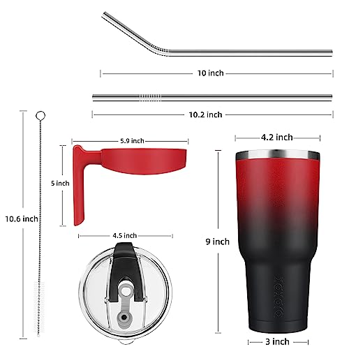 Image of BJPKPK 40 oz Tumbler with Handle & Straw, Insulated Stainless Steel Mug