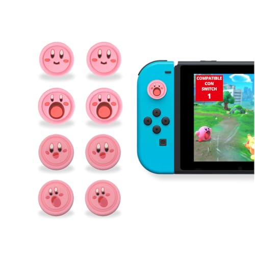 Marie Madeleine UtmostXP Agarres para Pulgar compatibles con Switch 1, Tapones de Joystick para Mando Switch, Grips Switch 1, Lite, OLED, JoyCon Grip, Accesorios Joy Cons Switch (Kirby)