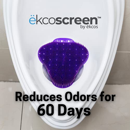 Image of Diversey Ekcos EKS-1P-12 ekcoscreen 60 Day Premium Anti-Splash Urinal Screen, Deodorizer for Cleaner Restrooms, Berry Scent, Purple, 12-Screens