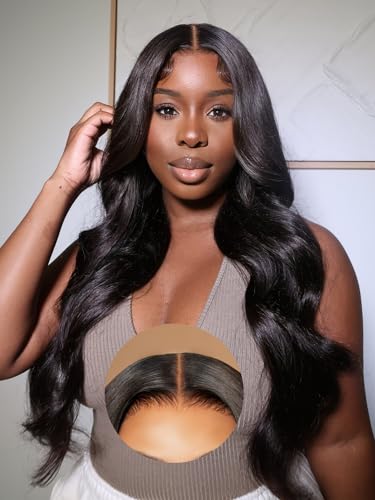 Image of Beauty Forever Glueless Frontal Wig - Pre Cut Lace Front Wigs Body Wave Human Hair - 13x4, 150% Density, 18 Inch