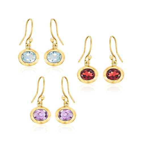 Ross-Simons 6.80 ct. t.w. Multi-Gemstone Jewelry Set: 3 Pairs Of Drop Earrings in 18kt Gold Over Sterling -  JSE7 205880 WIR K6