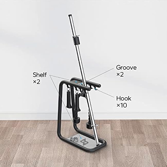 Gym Accessories Organizer, Home Gym Accessories Hanger, 10 Metal Hooks Heavy-Duty Gym Accessory Storage for Home Exercise and Fitness Gear