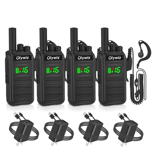Walkie Talkies for Adults - Long Range Rechargeable Two-Way Radios with VOX Hands Free, Dust Resistant Waterproof Suitable for Qutdoor Work and Activities (4 Pack)