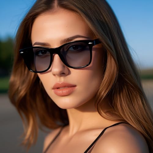 Image of Rivet Accent Round Sunglasses, Lightweight PC & Stainless Steel Frame, Sun Protection, Unisex Fashion Eyewear