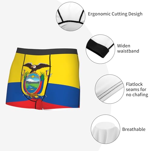 CUTEDWARF Flag of Ecuador Men's Boxer Briefs Elastic Waistband Briefs Men's Boxer Briefs3