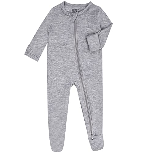 Image of GUISBY Rayon Baby Footed Pajamas with Mitten Cuffs,Soft Long Sleeve Romper 0-18 Months