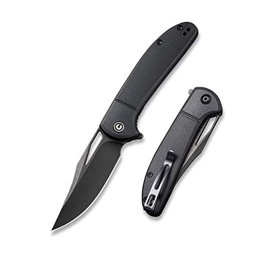 CIVIVI Ortis Flipper Pocket Knife, 3.25" Black Stonewashed 9CR18MOV Blade Liner Lock Knife For EDC C2013D (Double Black)