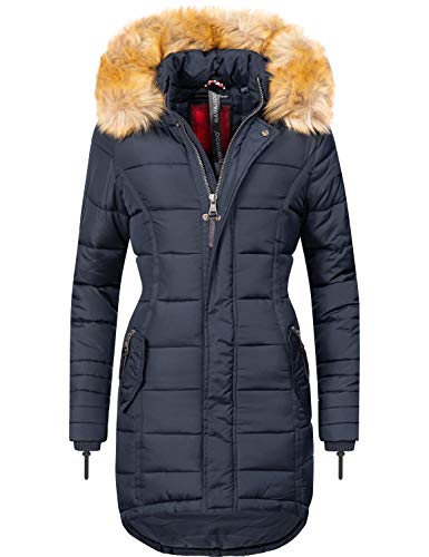 Preisvergleich Produktbild Navahoo Damen Winter Mantel Steppmantel Papaya Blau Gr. S