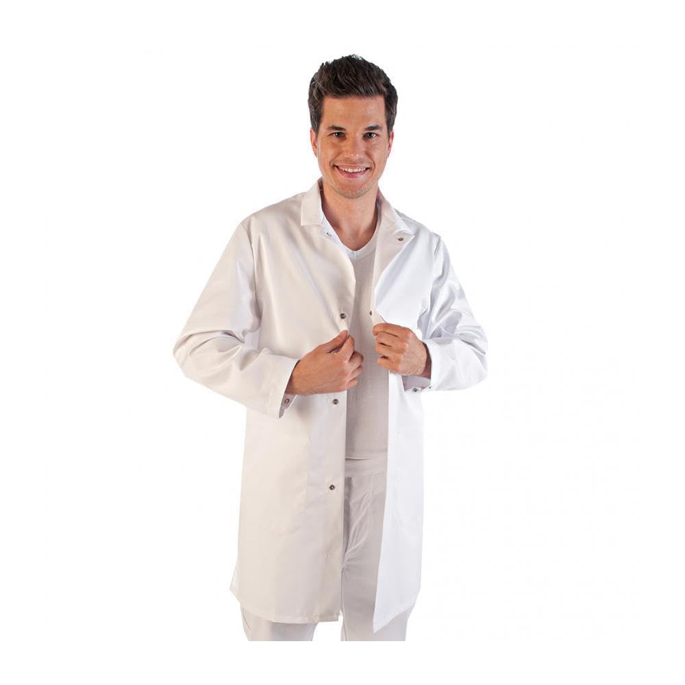 1 Stück HACCP Kittel | Polycotton, M, weiß, Hygienejacke, Berufsbekleidung,Gesundheitsjacke