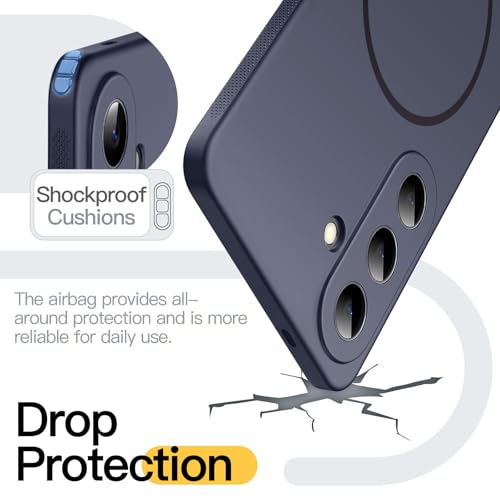 Image of JETech Slim Cover Case for Samsung Galaxy S26 Plus, Compatible with MagSafe, Anti-Slip Grip & Full Camera Lens Protection, Soft TPU Protective Phone Cover, Shockproof (Deep Blue)