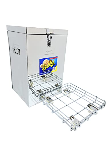 Image of BOBBY 50 Kg Stainless Steel Grain Storage Big Containers With S.S. Trolley (50 KG CONTAINER WITH TROLLEY)