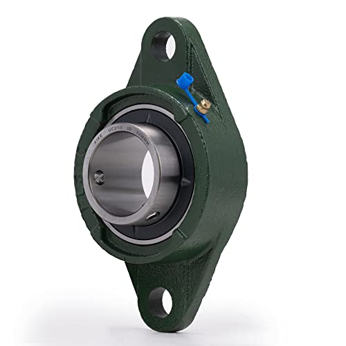 Image of XIKE 2 Pcs UCFL210 Bore 50 mm Pillow Block Flange Mounted Ball Bearings. | Solid Cast Iron Base and Self Aligning Chrome Steel Sealed Bearings