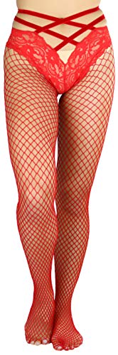 Image of ToBeInStyle Women's Fence Net Lace Boyshort Fishnet Pantyhose