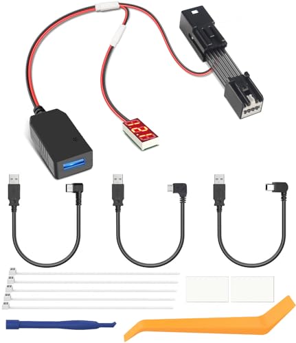 YQMAJIM Dashcam Power Adapter,(10P TypeD) Compatible with Chevy,GMC Sierra,Buick Encore,Cadillac,Auto Rearview Mirror to Dash Cam Power Adapter,Built-in USB to Mirror Camera GPS Charger Adapter Cable