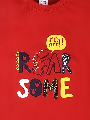 Image of Lux Cozi Printed Round Neck Half Sleeve Cotton T-Shirt for Boys | Prints May Vary |