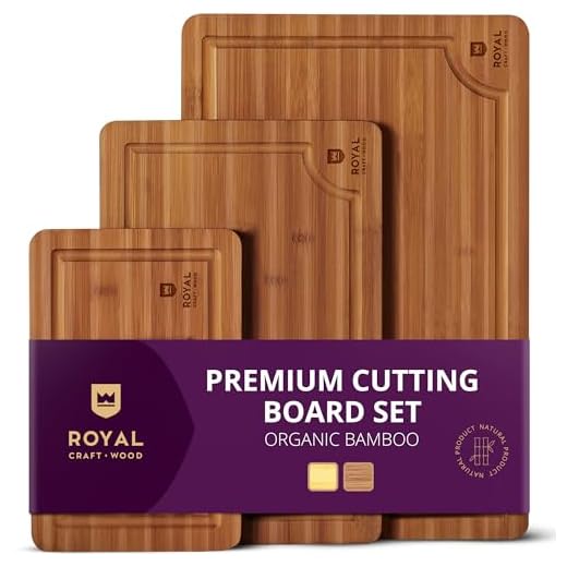 Royal Craft Bamboo Cutting Boards with Juice Groove