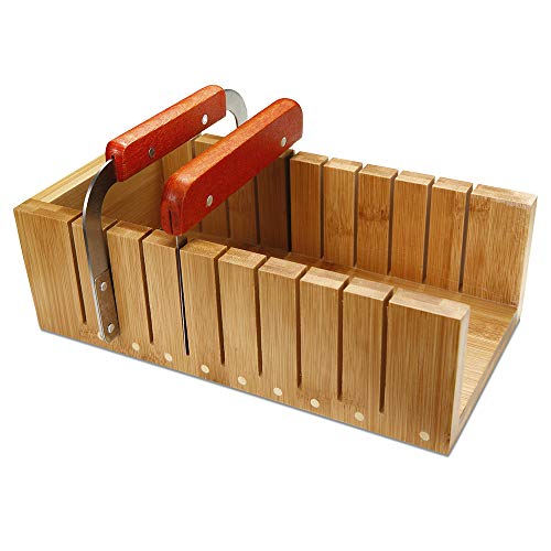 Image of Soap Cutting Tool Set Wooden Loaf Cutter Mold + 2 Pcs Straight Wavy Stainless Steel Cutter Slicer | includes 2 Pcs Straight Wavy Stainless Steel Cutter Slicer