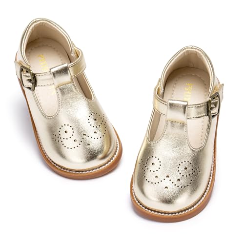 Image of PHIRAMIN Toddler Girl Mary Jane Student Oxford Shoes-Little Girl School Uniform Shoes for Wedding Party