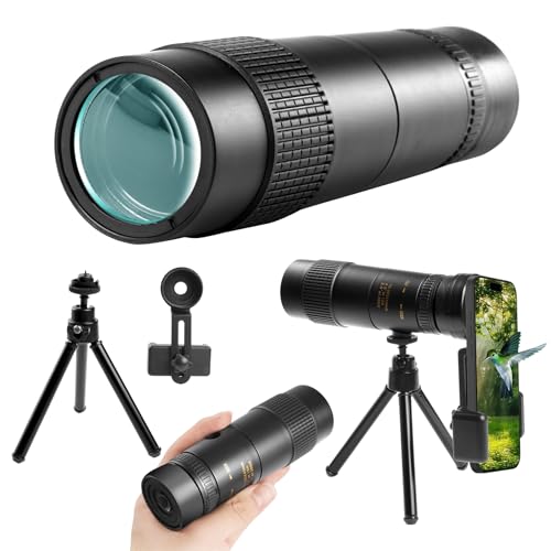 10-300x40 Military Telescope - Monoculars for Adults High Powered, Compact Monocular Telescope for Hunting, Star Gazing, Bird Watching, Travel (Smartphone Adapter & Tripod Include)