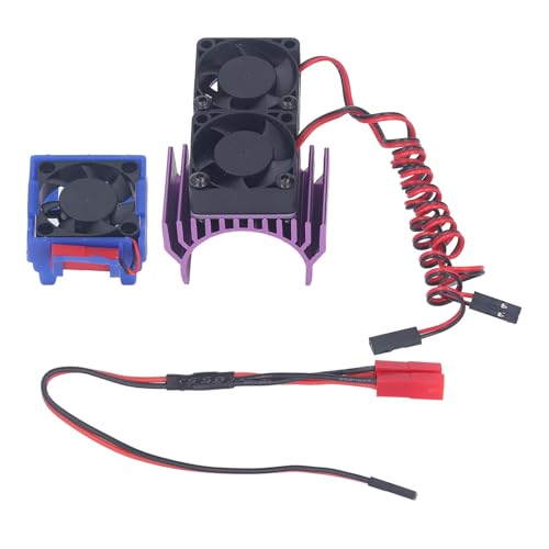 Topyond RC 5V Heat Sink Fan Set for Slash 4x4 VXL RC Car, Efficient Motor Cooling, Waterproof, Aluminum Alloy Build Rc Motor Fan for Remote Control Car Enthusiasts (Purple)