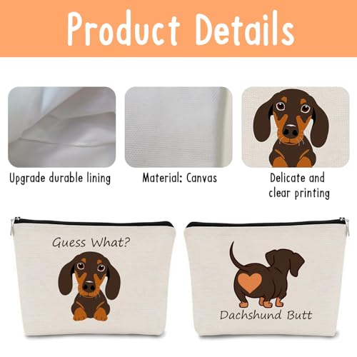 Dachshund Makeup Bag Dachshund Gifts for Women Zipper Pouch Travel Toiletry Weiner Dog Gifts for Women Teen Girls Daughter Friends Coworkers Dog Lovers3