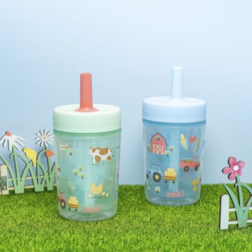 Image of Zak Designs Barnyard Harvest Capri 9oz Leak-Proof Toddler Cups, 2-Pack