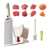SUNBGRPYE Cortadora Manual De Carne Fresca, Grosor De Corte De 2-4 mm, para Cortar Carne En Tiras O Dados En Cocinas DoméSticas, para Carne De Res, Cerdo, SalmóN Y Salchichas. White