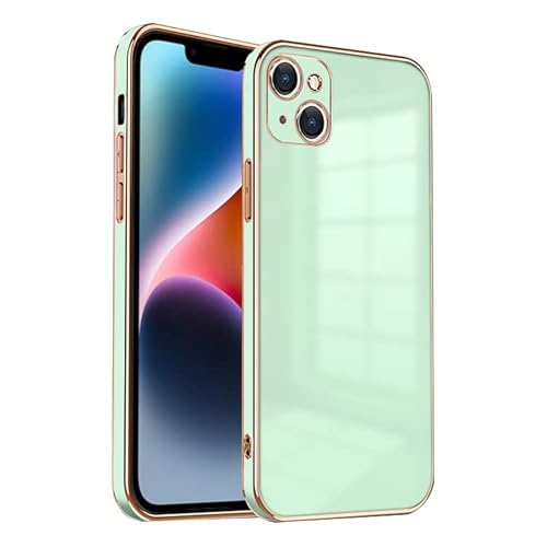 ZNX\ZENIX iPhone14 Plus ケース iPhone14Plus ケース TPU おしゃれ バンパー型 ケース ストラップホール かわいい くすみカラー ゴールド 大人 ZX-milky2 (iPhone14 Plus (6.7), ミントグリーン)