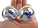 Big Game Toys Set of 2 Blue Mist 35mm Boulder Clear/White/Blue/Cobalt Swirl Large Shooter Solid Glass Marbles