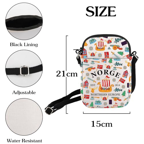 HOLLP Norway Travel Crossbody Bag Norwegian Gift NorgeSmall Sling Bag Souvenirs Gift Norway Pride Gift2