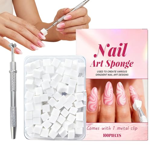Esponjas de uñas, 100 unidades, herramientas de belleza cuadradas con lápiz de agarre, para el hogar, viajes, bodas, spa, para el hogar, viajes, bodas, spa, vacaciones
