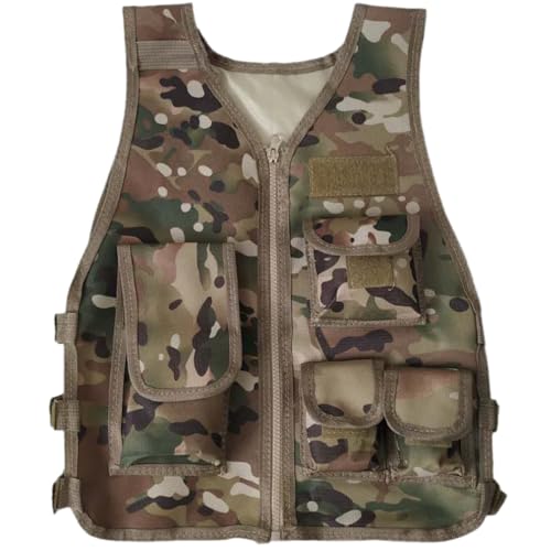 Chaleco de camuflaje 600D impermeable ajustable transpirable paintball chaleco multifuncional airsoft portador para entrenamiento al aire libre caza pesca niños ejército camuflaje para hombres ca