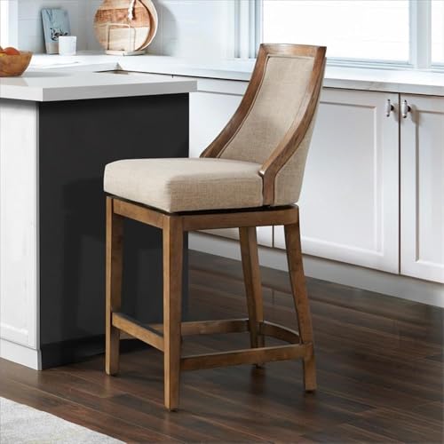 Image of Alaterre Furniture Ellie Counter Height Swivel Stool, Brown, 41 inch