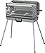 BERGER Super Gasgrill Camping mit rostfreier Kochplatte - Edelstahl Gasgrill 3 Brenner 50 mbar 3 Kochstellen 5.3 kW inkl. Grillspieß - Tragbarer Camping Gasgrill mit abnehmbaren Füßen