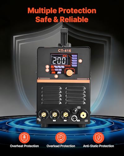 Image of VEVOR 3-in-1 Plasma Cutter Welder Combo - CUT /TIG /MMA, 50A Non-Contact Cutting Machine & 200A TIG Stick Welder, Digital 110 /220V Dual Voltage with 2T /4T /PA /PT Function for Home Repairs Workshops