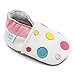 Dotty Fish Chaussures Cuir Souple Bébé et Bambin - Filles - Blanc à Pois Multicolore - Taille 23 ( 18-24 mois )