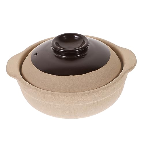 Amosfun Cazuela De Barro Para Cocina 750 Ml Tamaño Pequeño Arcilla Resistente Al Calor Para Guisar Comida Tradicional Hogar y Restaurante Utensilio De Cocina Para Estofado Sopa y Arroz