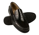 Zerimar Zapatos Castellanos de Cuero Natural | Mocasin Antifaz | Zapatos Castellanos Mocasin | Mocasin con Borlas | Calzado Elegante Piel | Color Negro Talla 42