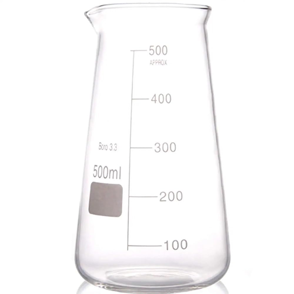 Vaso cónico de vidrio for laboratorio, cristalería química de tres esquinas.(250ml 2Pcs)