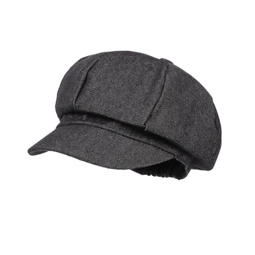 Gorra estilo boina de mezclilla para mujer miniatura 1